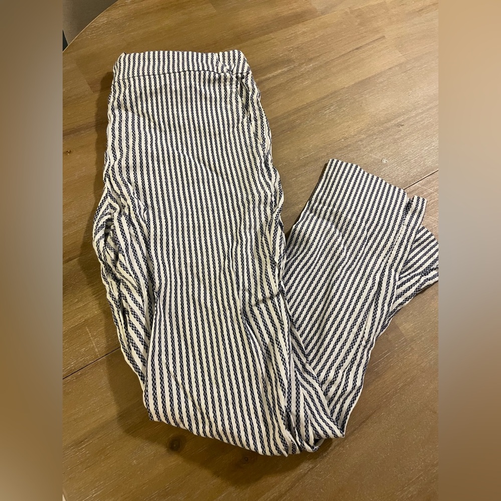 Rachel Zoe Navy and White Striped Trousers